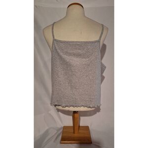 BP. Nordstrom Womens Crop Top Camisole Lettuce Hem Bottom Grey Size 2X